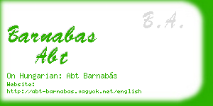 barnabas abt business card