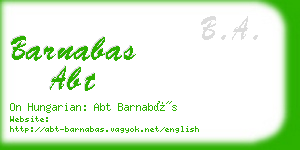 barnabas abt business card